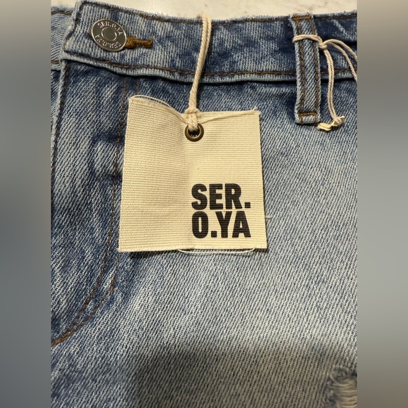 NWT SER.O.YA Nancy Micro Denim Shorts High Tide‎ Sz 26 - Picture 3 of 5
